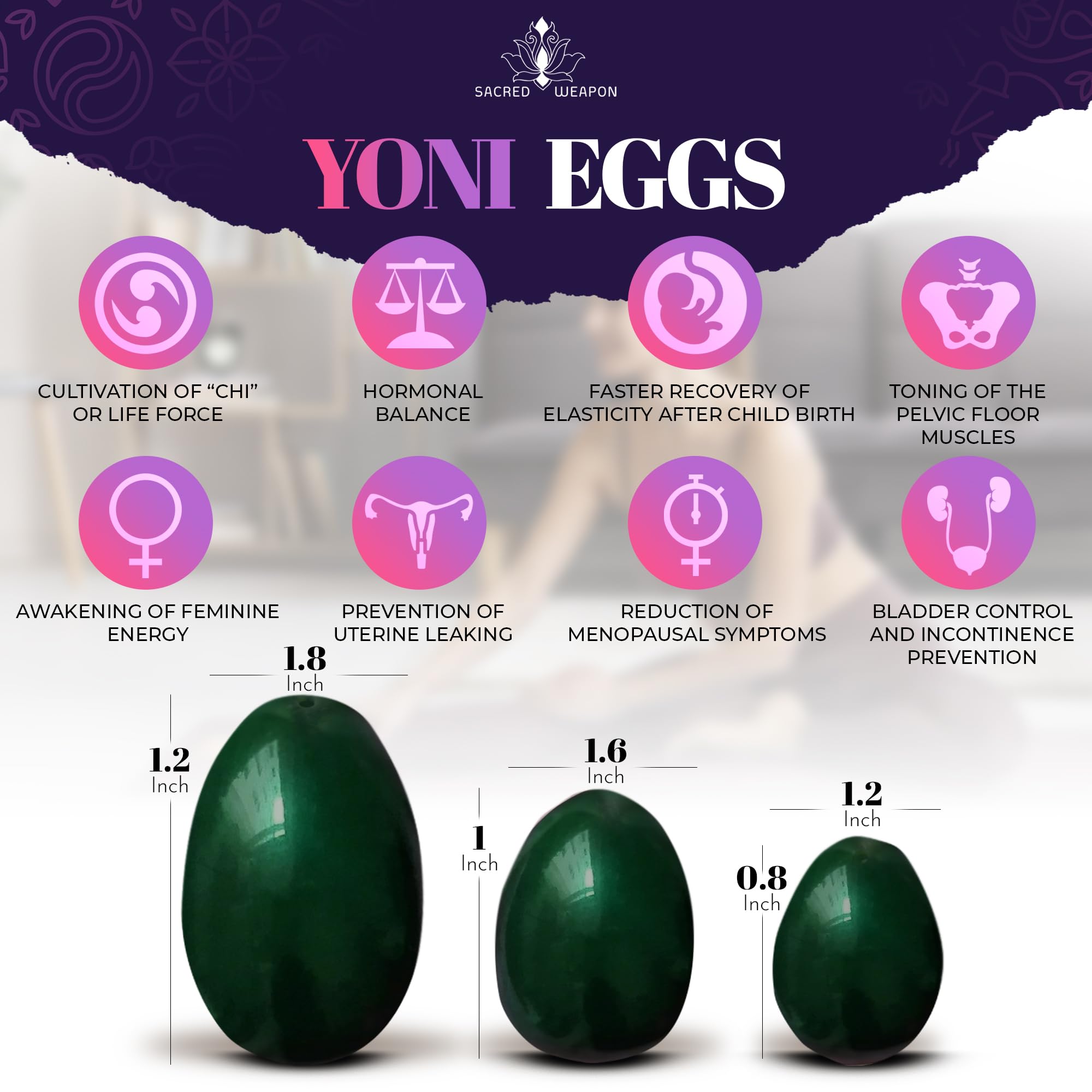 Sacred Weapon Yoni egg large with string for advanced mindful engagement