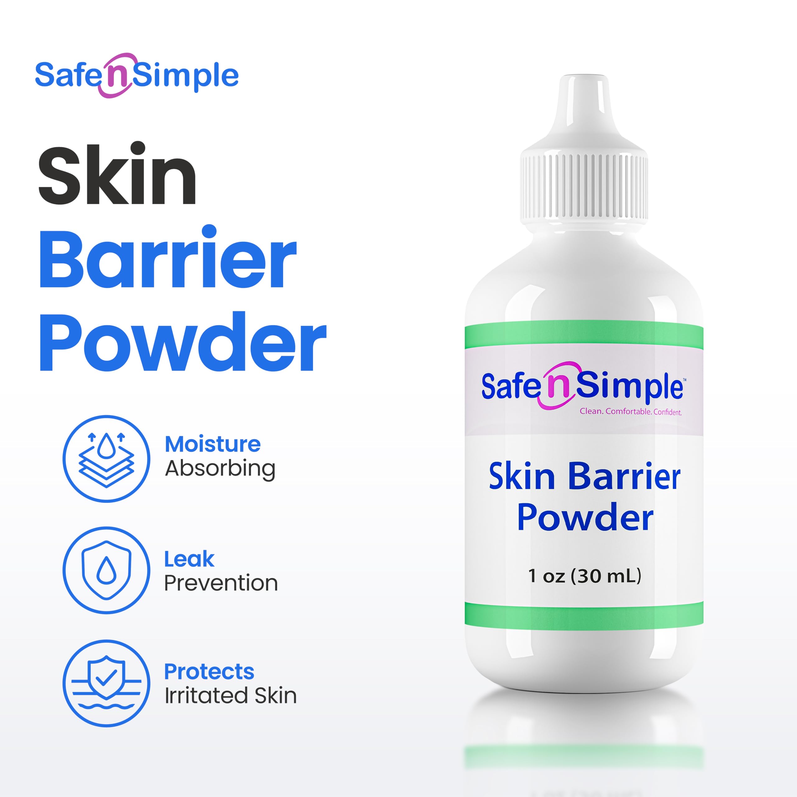 Safe n' Simple crusting-protection powder shields damaged skin