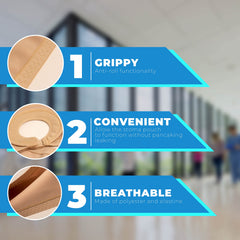 Safe n' Simple belt interior anti-slip pad secures around the pouch