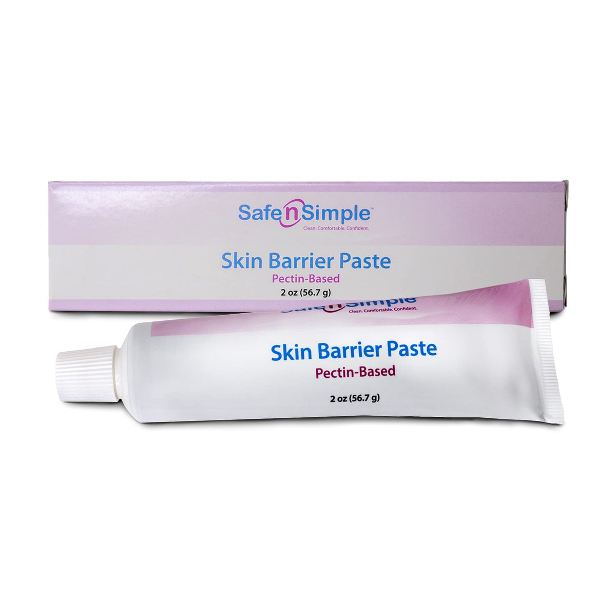 Safe n' Simple stoma barrier paste tube for secure seal.