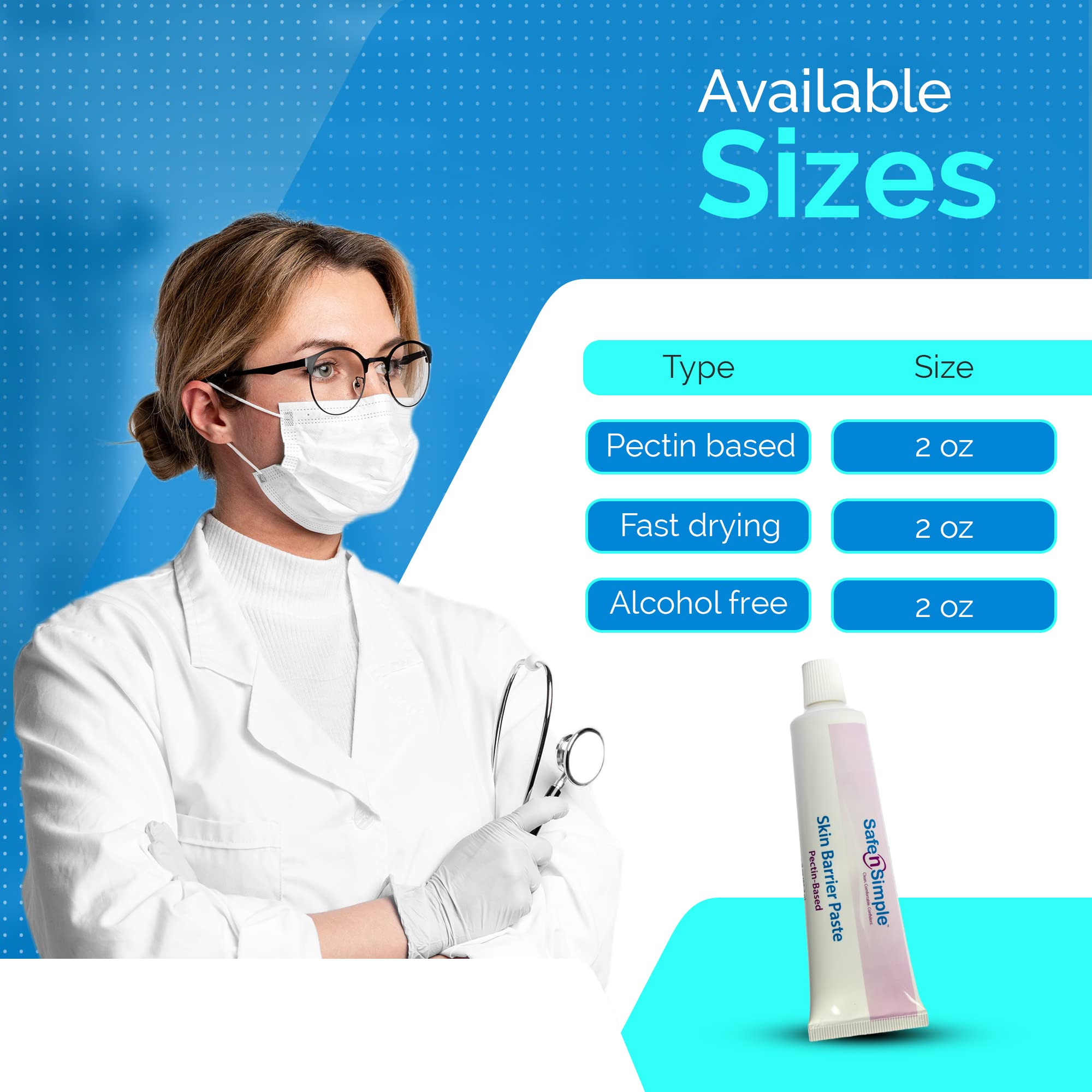 Safe n' Simple paste filling uneven skin areas for better fit.