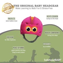 SafeheadBABY helmet adjustable fit 40-52 cm keeps growing toddlers snug.