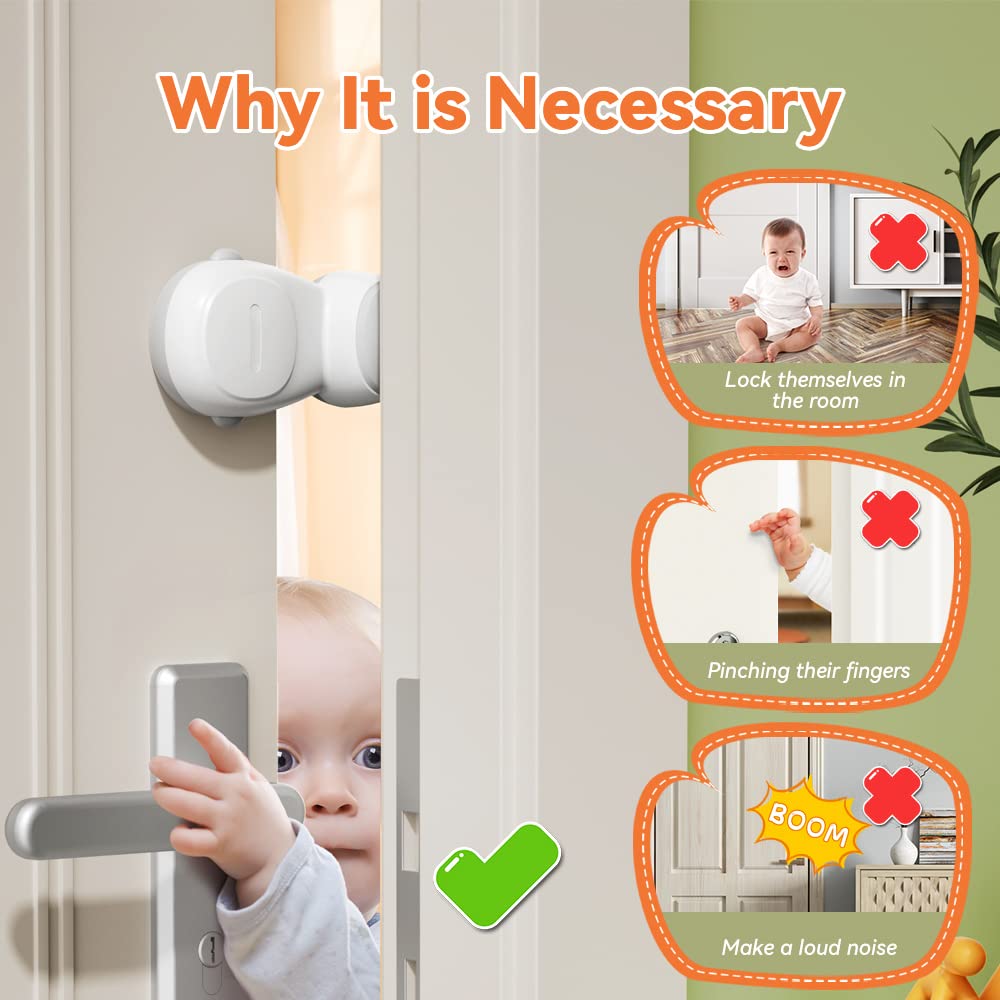 SAFELON door stopper easy installation no-tools highlights quick drill-free setup for busy homes