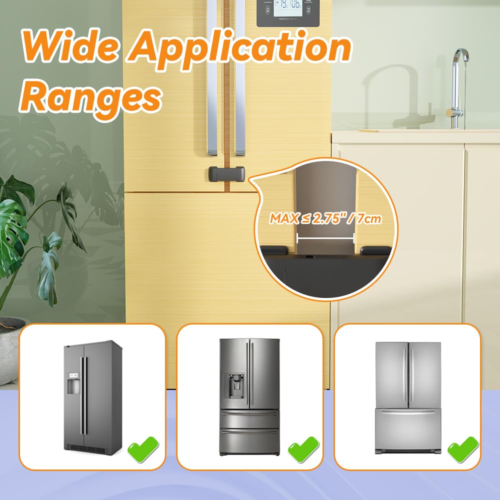 SAFELON fridge lock featuring clear PC/ABS material for discreet safety.