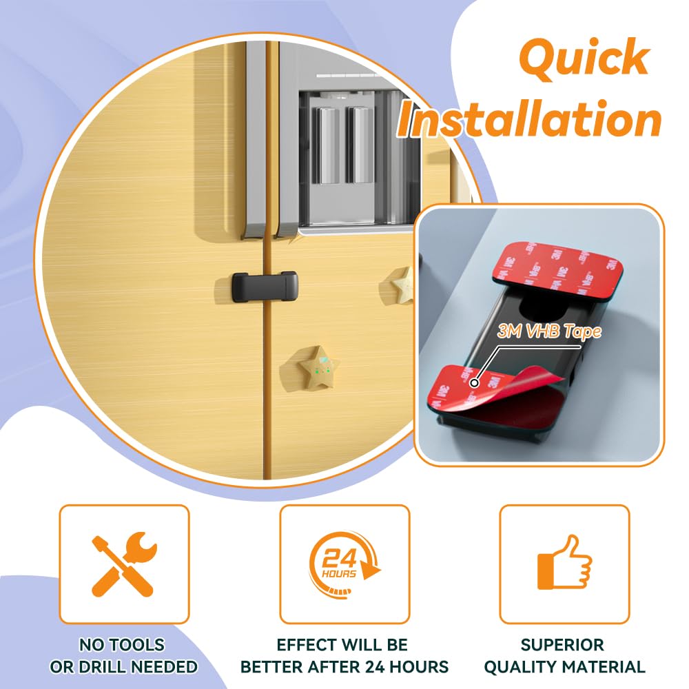 SAFELON fridge lock fits French-door refrigerators and two-door cabinets.