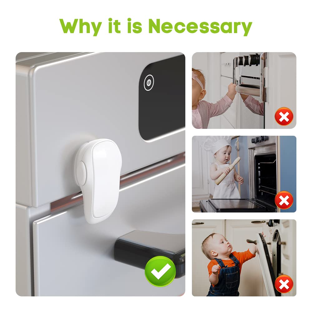 SAFELON oven lock during use demonstrates one-handed operation for quick access
