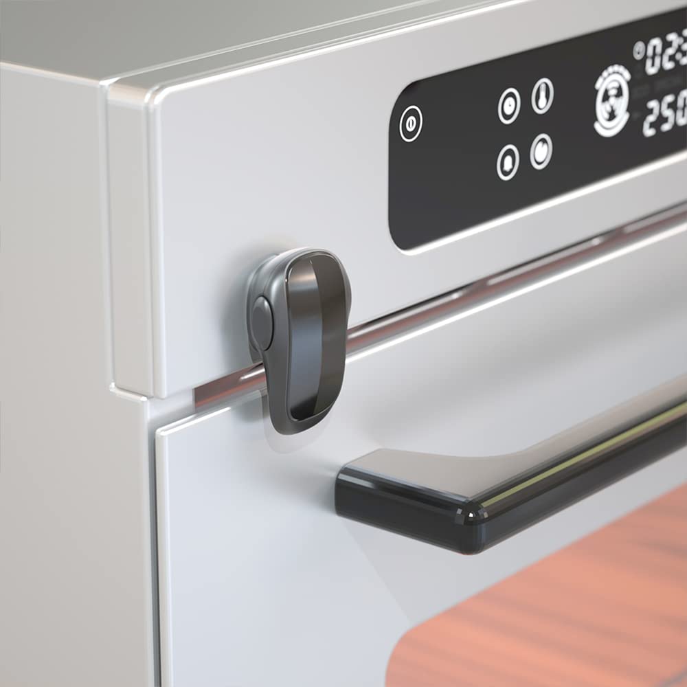 SAFELON oven lock front view showing compact design for family kitchens