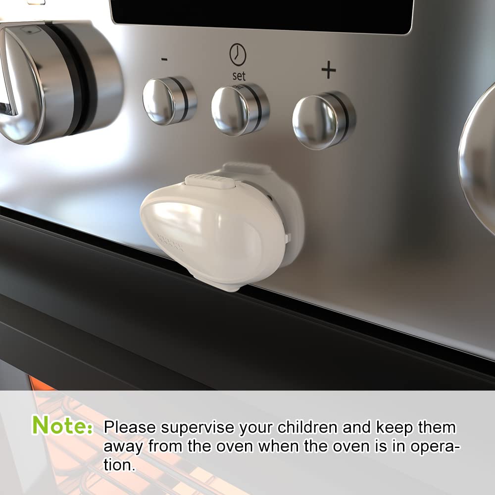 SAFELON oven lock white with 3M adhesive and easy removal detail
