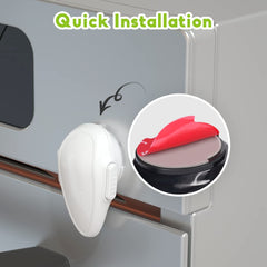 SAFELON oven lock white close-up highlights heat-resistant PC material