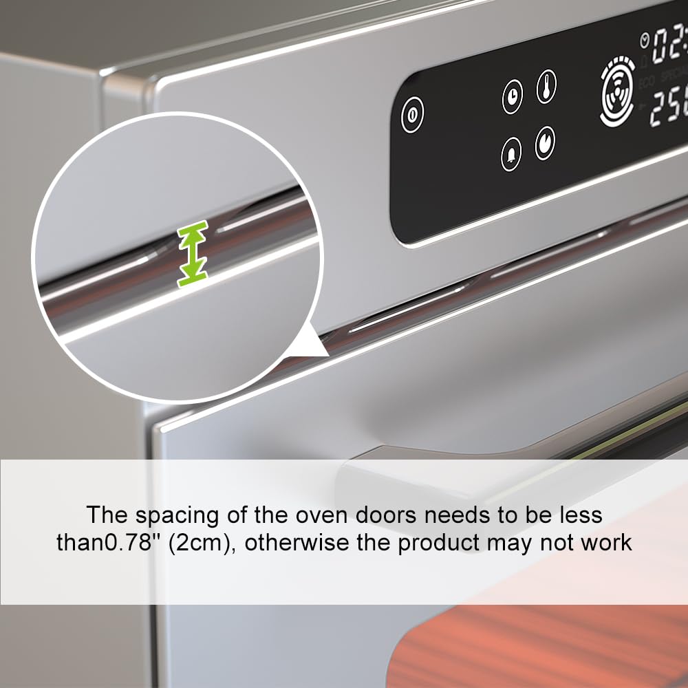 SAFELON oven lock white color blends with kitchen appliances
