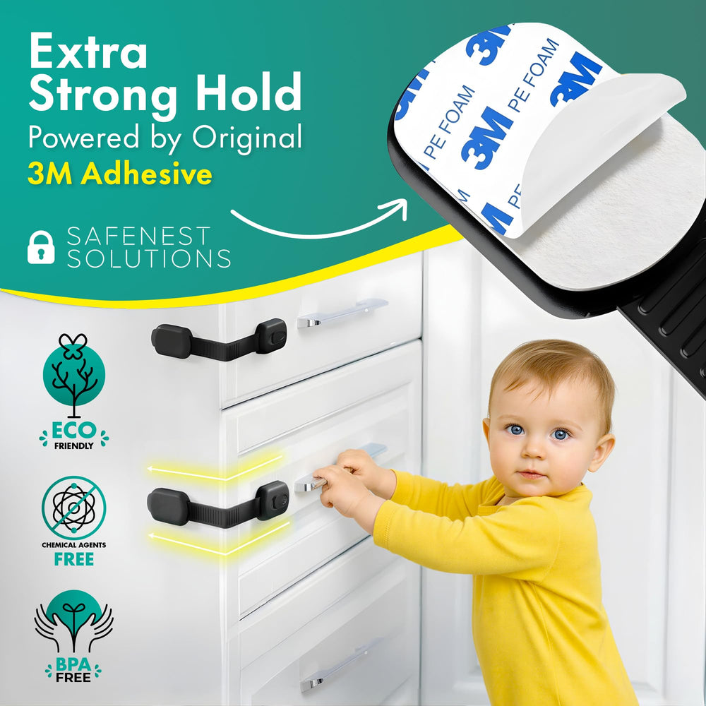 SafeNest kitchen and RV locks keep cupboards closed during daily use.
