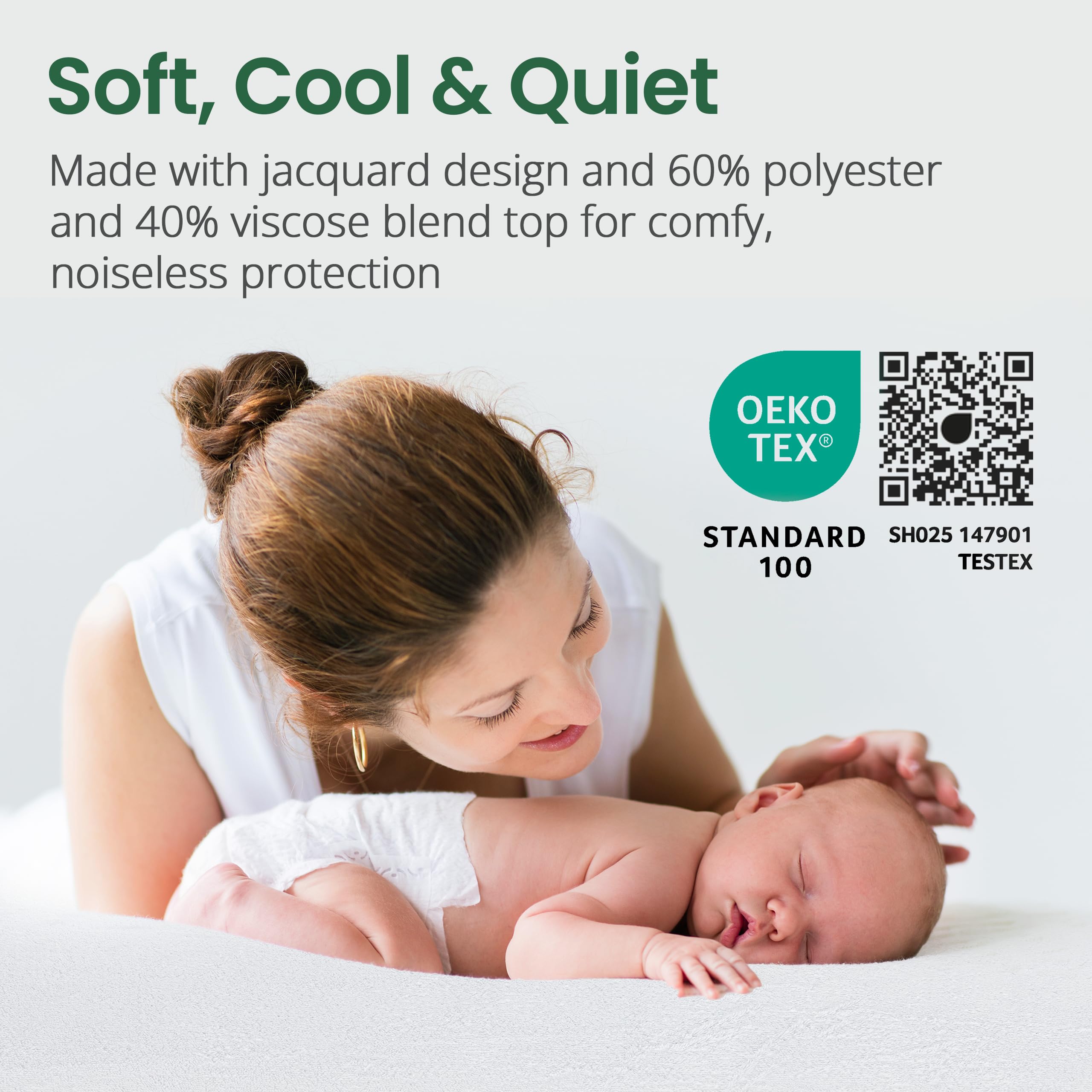 SafeRest Sleepure machine-washable cover is easy to care for and reuse.
