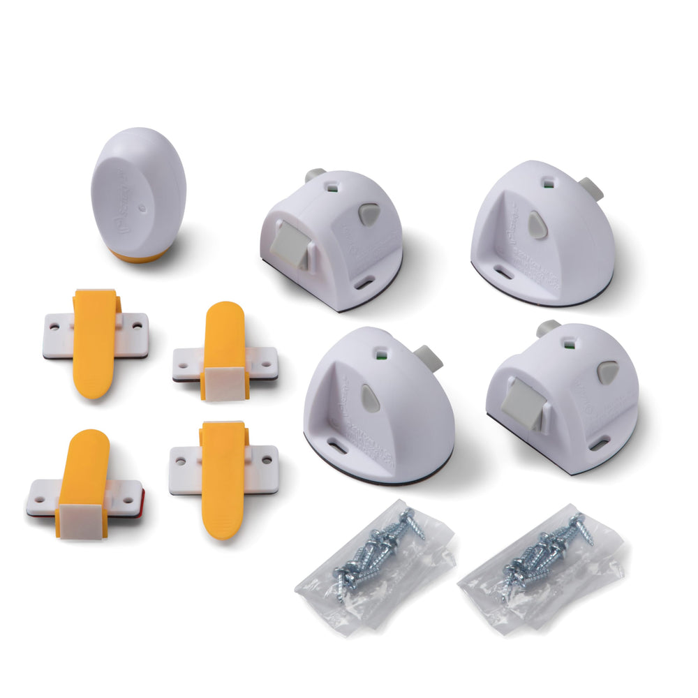 Safety 1st four-lock set with one magnetic key for comprehensive cabinet safety