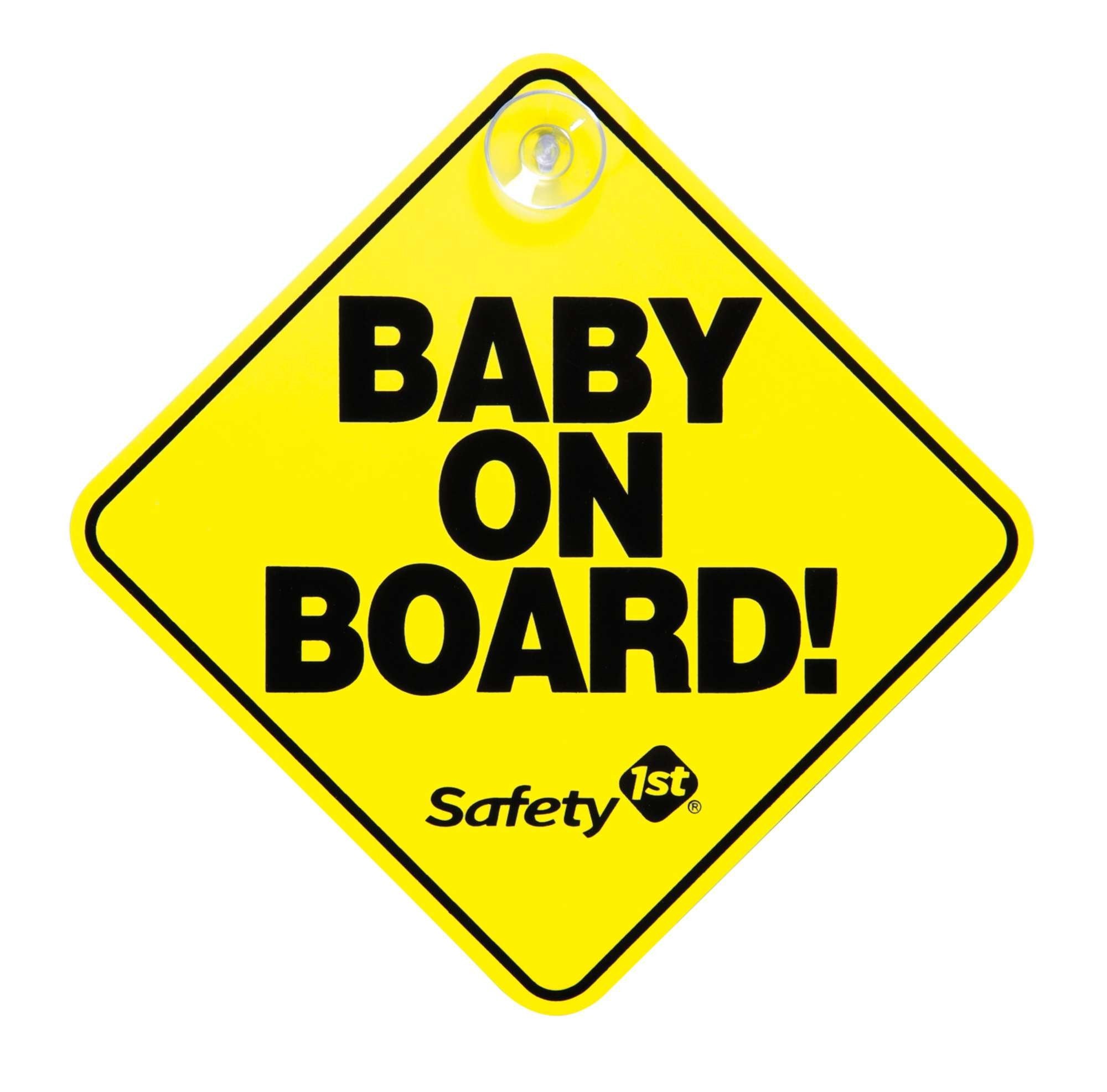 Safety 1st Baby On Board Sign 2-pack with suction cups for easy window attachment.