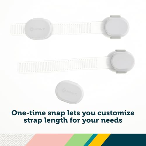 Safety 1st adhesive attach method shown for quick, drill-free installation.
