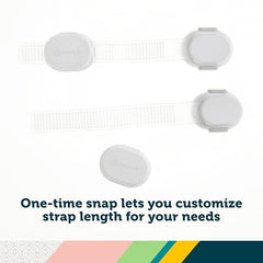 Safety 1st adhesive attach method shown for quick, drill-free installation.