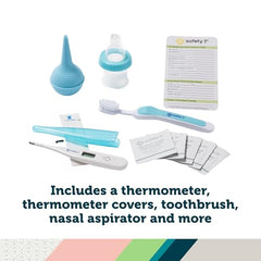 Safety 1st deluxe easy-grip brush with soft bristles gently smooths newborn hair.