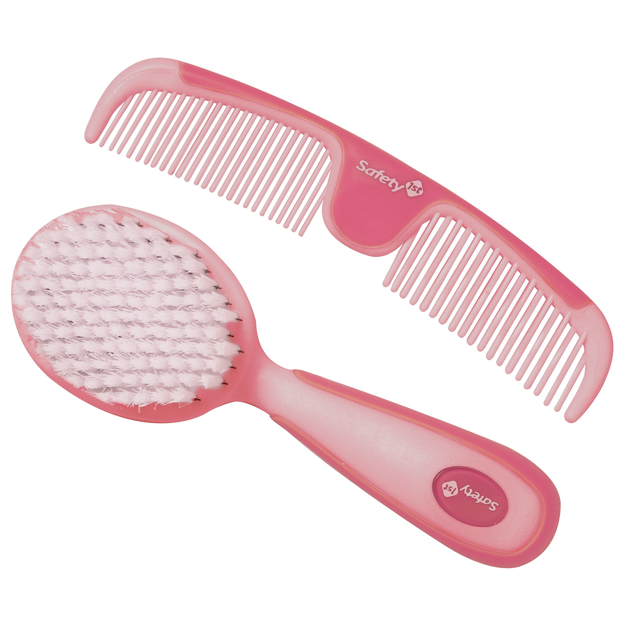 Safety 1st Easy Grip Brush with raspberry handle for gentle detangling on baby hair