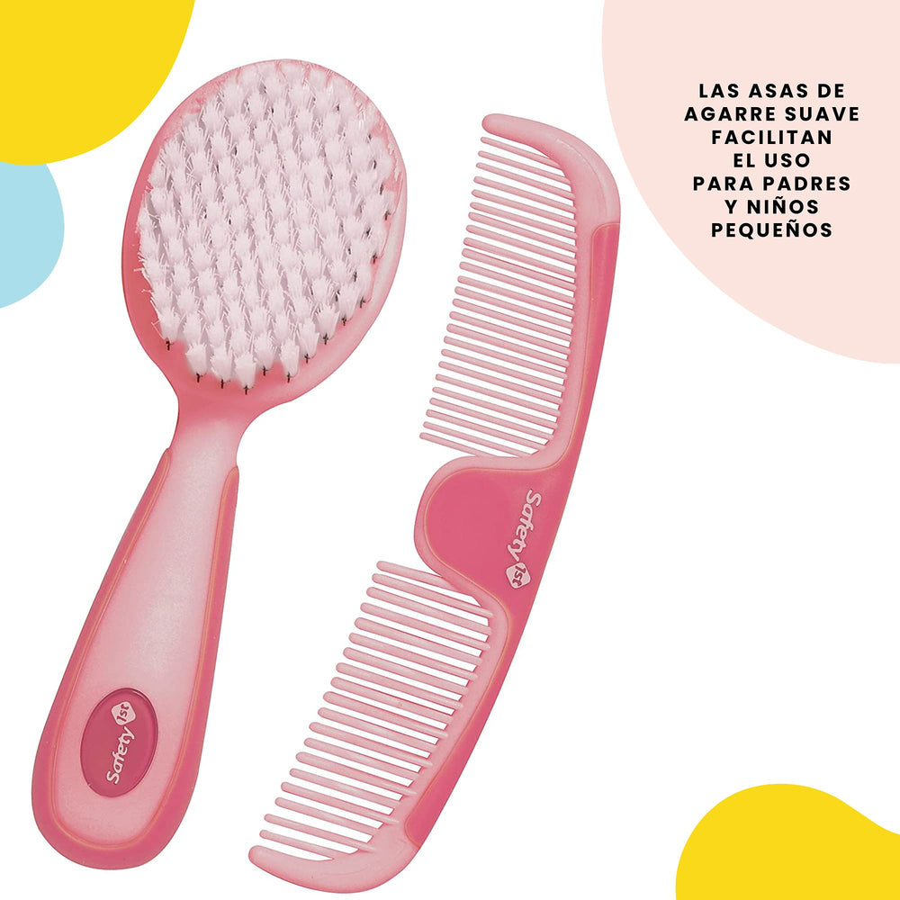 Safety 1st Easy Grip Comb with dual-density teeth for detangling wet or dry hair