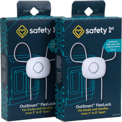 Safety 1st OutSmart Flex Lock decoy button visually shown, concealing the real mechanism.