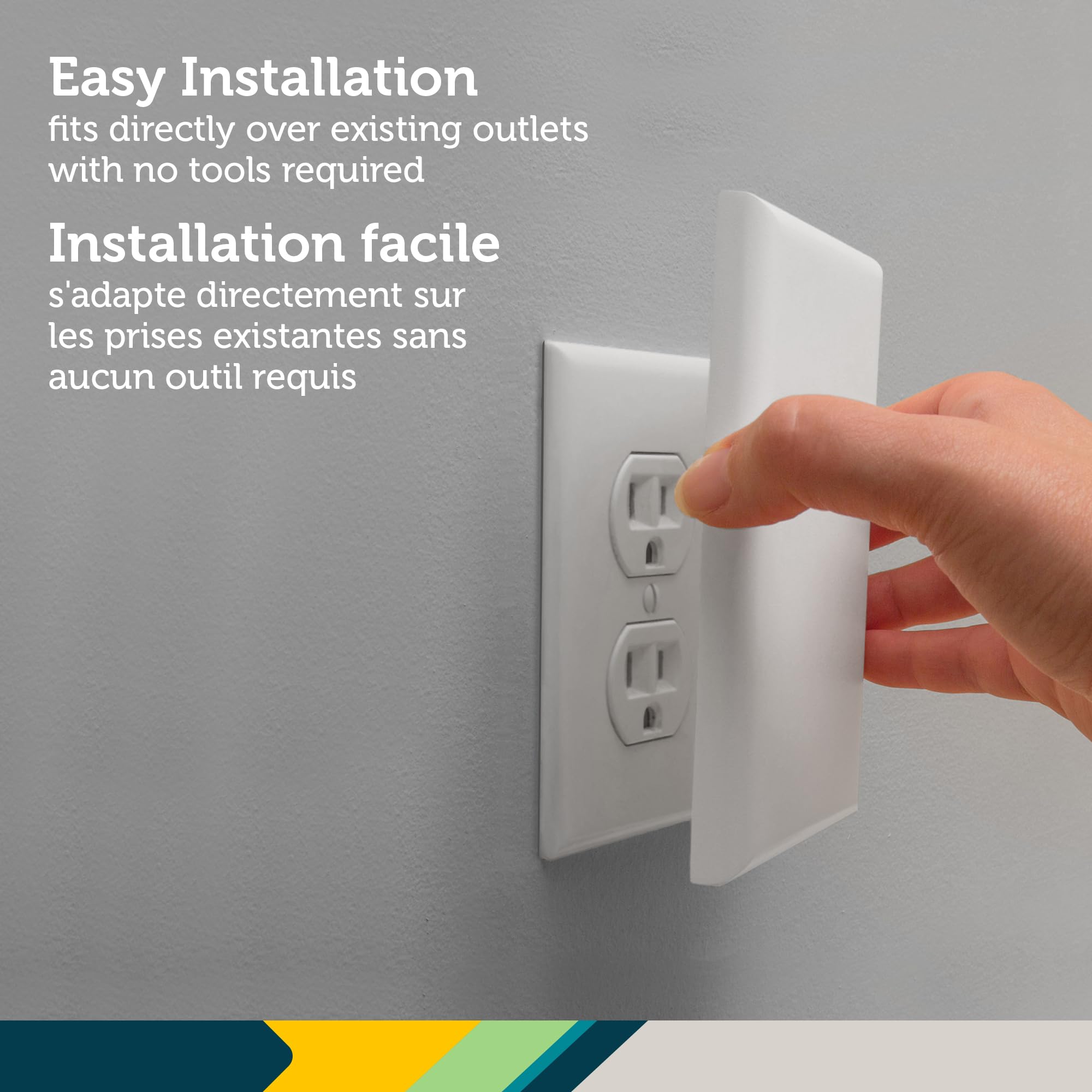 Two-pack Safety 1st OutSmart Outlet Shield covers two outlets at once.
