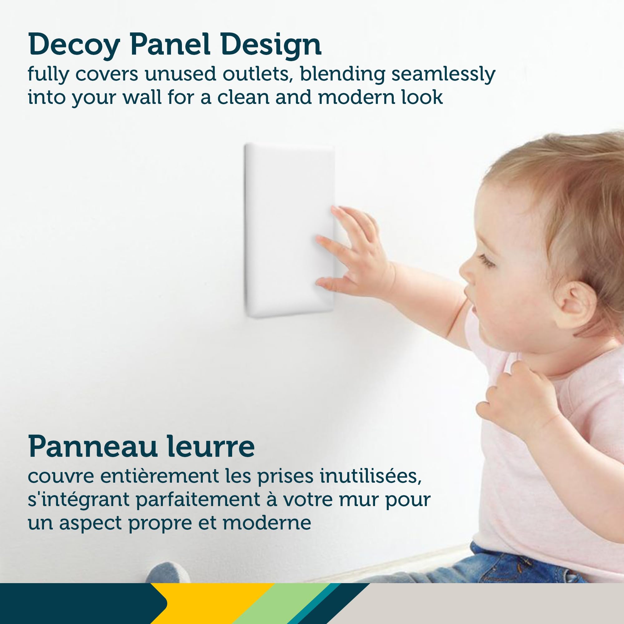 Paintable Safety 1st OutSmart Outlet Shield matches wall color for a unified room.