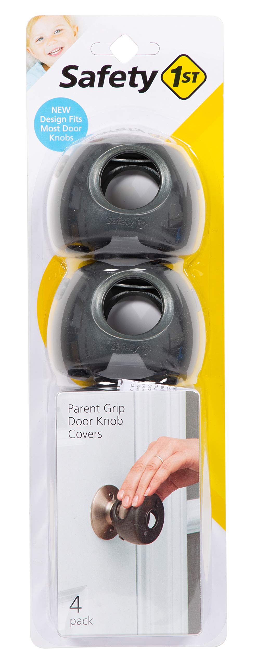 Safety 1st Parent Grip door knob cover in grey close-up showing secure, easy-to-use design