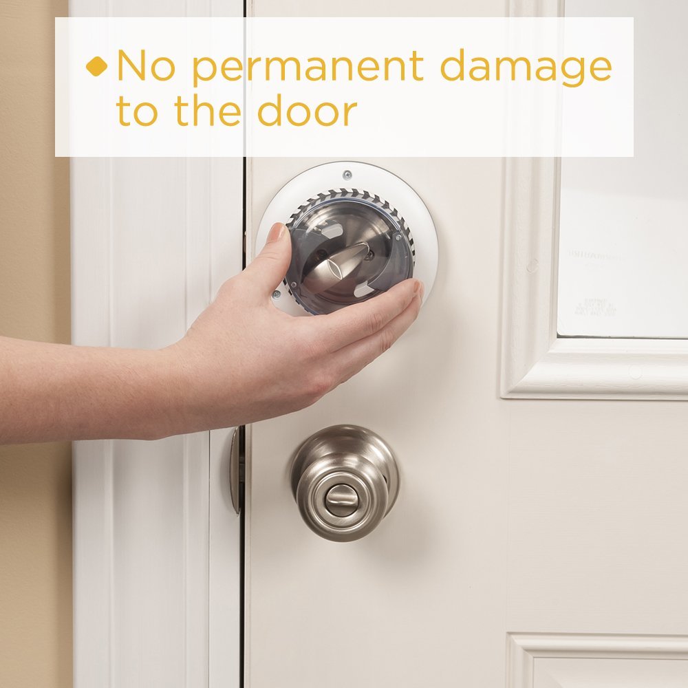 Safety 1st Secure Mount Deadbolt Lock positioned on the door edge