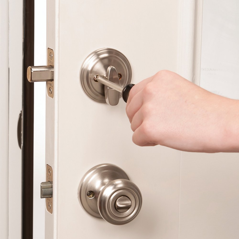 Safety 1st Secure Mount Deadbolt Lock in use, quick access by adults