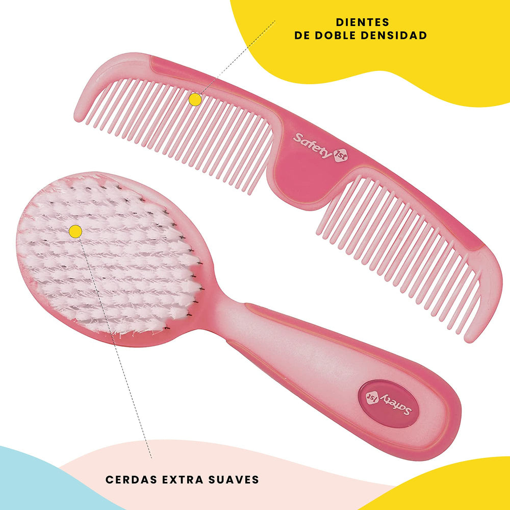 Safety 1st Easy Grip Brush ergonomic raspberry handle for comfortable grooming
