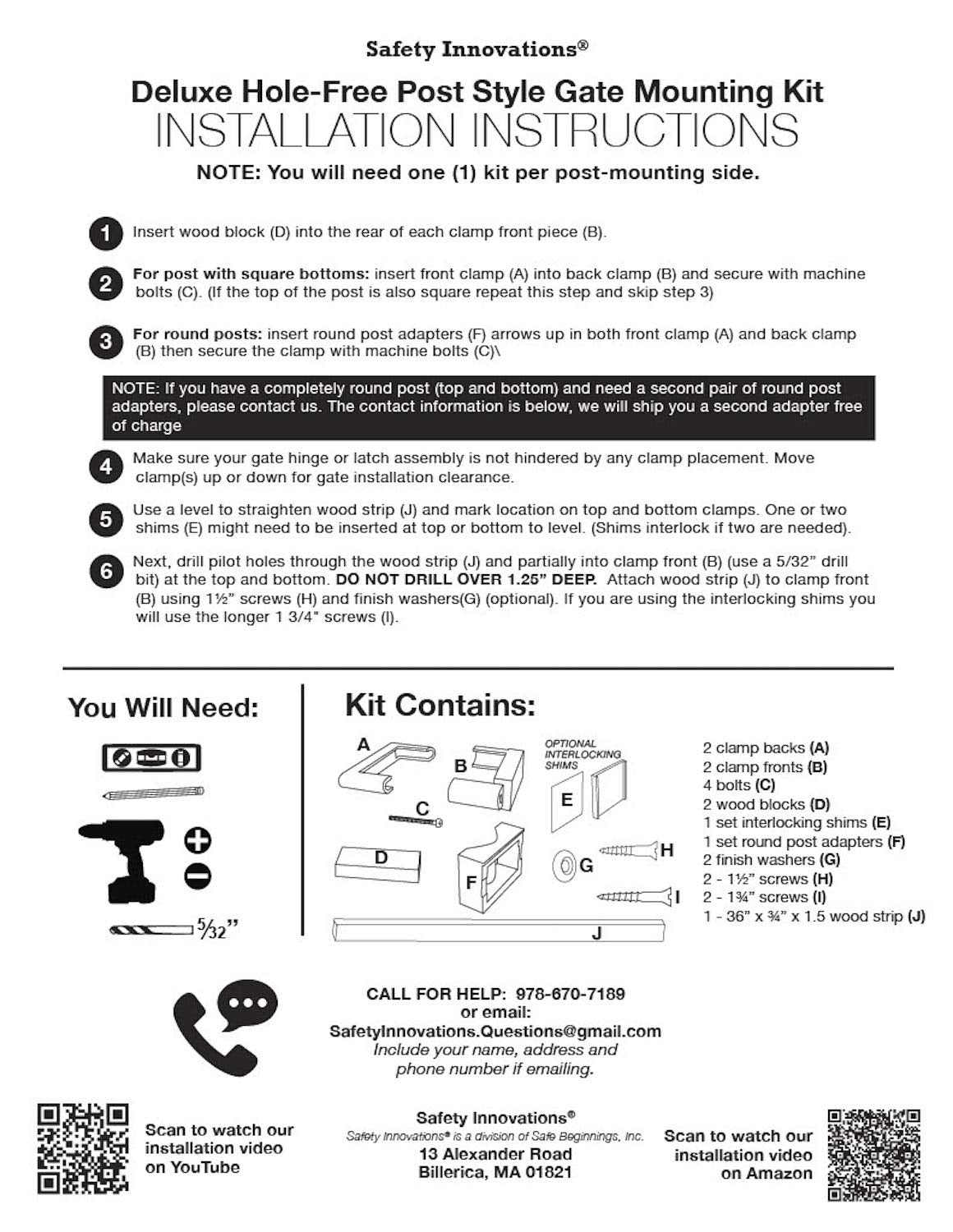Safety Innovations bolts and washers tightening the clamp