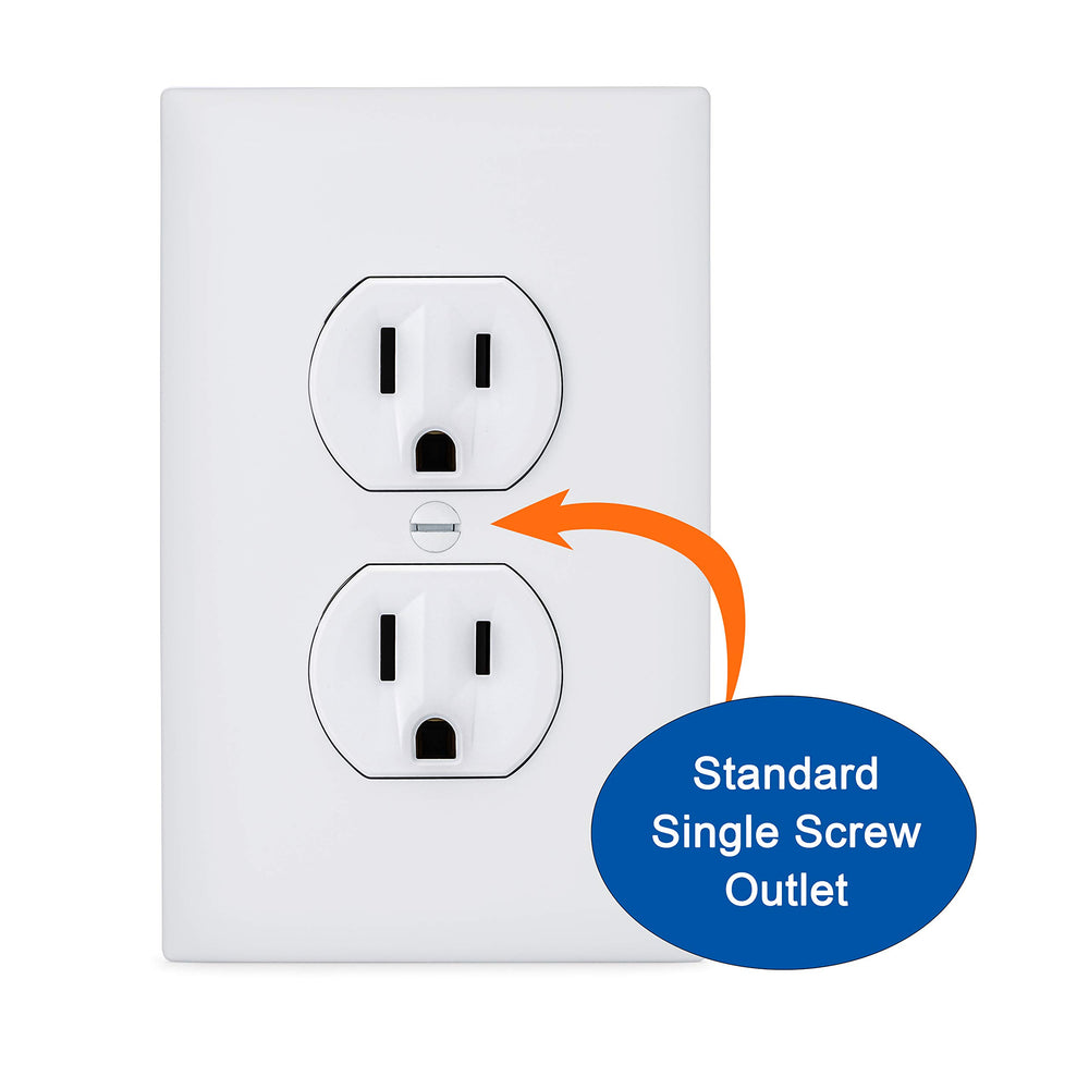 Safety Innovations oversized-design outlet cover, white, suitable for various outlets.