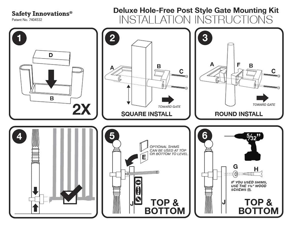 Safety Innovations round adapters for varied post shapes