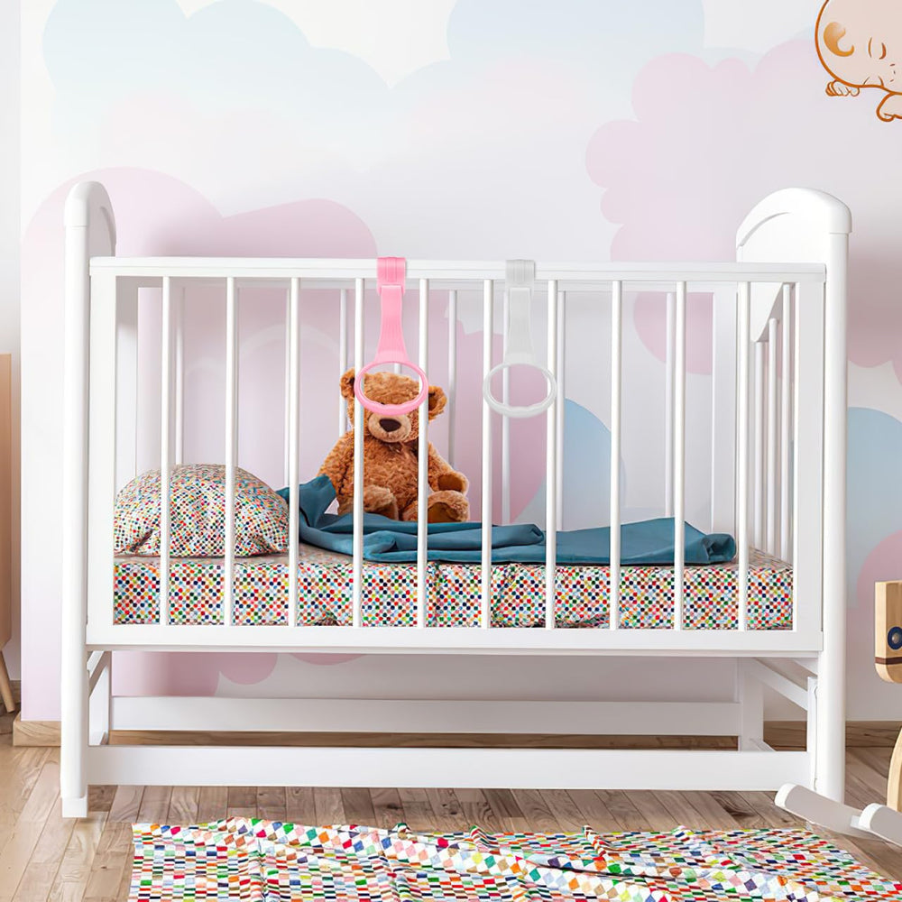 SAFIGLE easy installation rings clip securely to cribs or playpens.