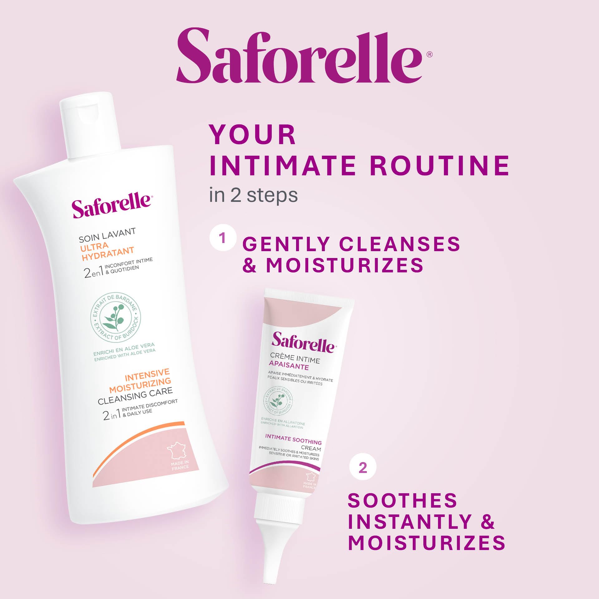 Bottle pour cap on Saforelle for clean, precise application.
