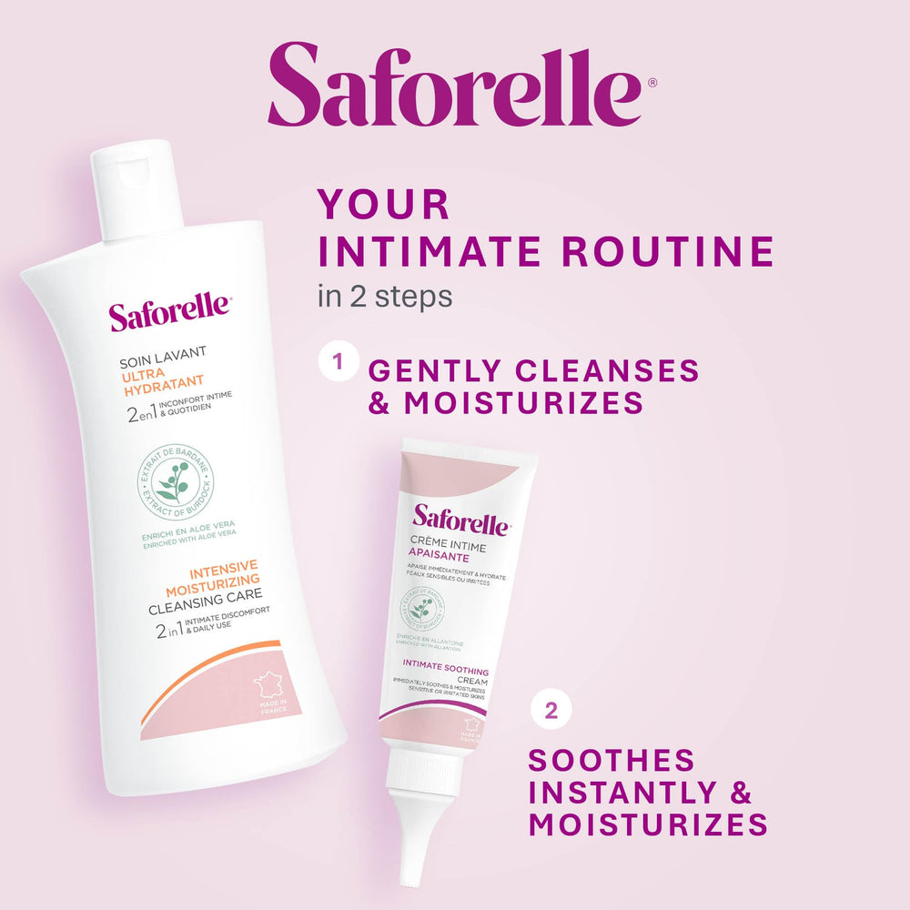 Bottle pour cap on Saforelle for clean, precise application.
