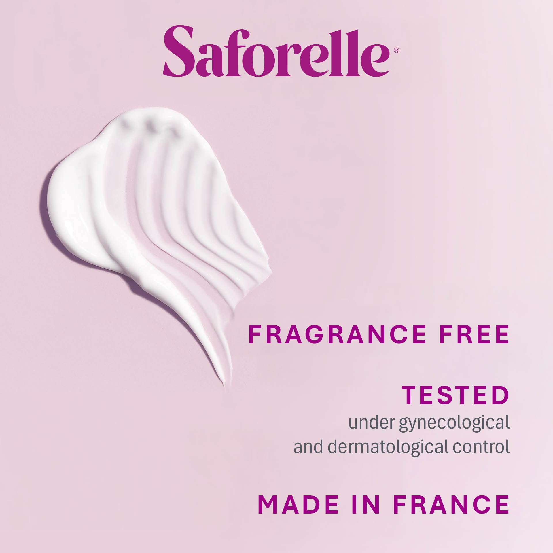 Saforelle external-use label reminding users of safe application