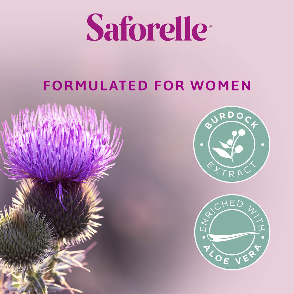 Front of Saforelle packaging shows brand reliability and care.