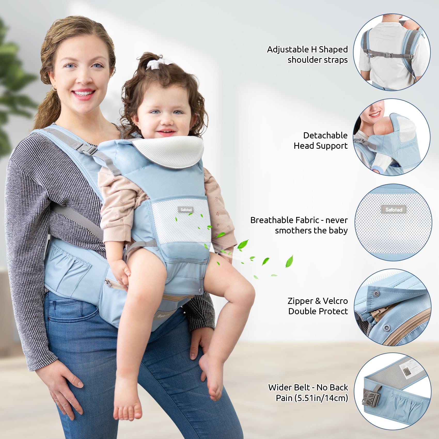 Safotad adjustable waist belt fits a wide range of body types