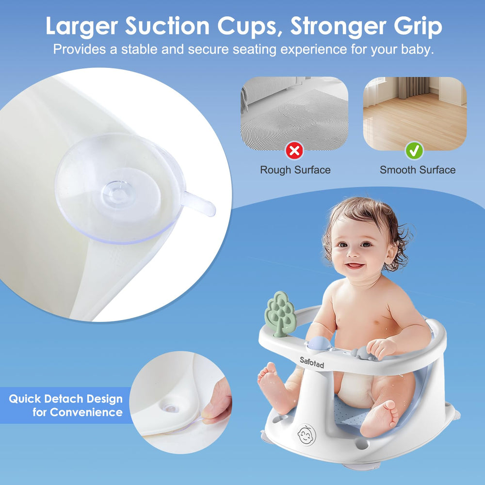 Safotad anti-slip cushion ensures baby comfort and quick drainage