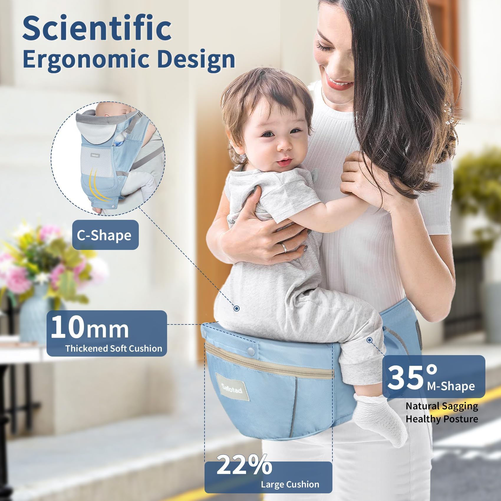 Safotad head-support keeps newborns snug during daily walks