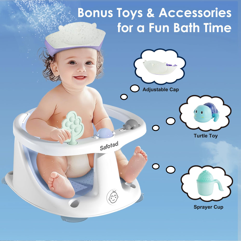 Safotad bonus accessories cap, scoop, and toy enhance bath time