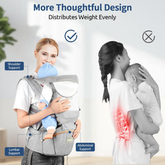 Safotad head support keeps baby's head stable during daily carries.
