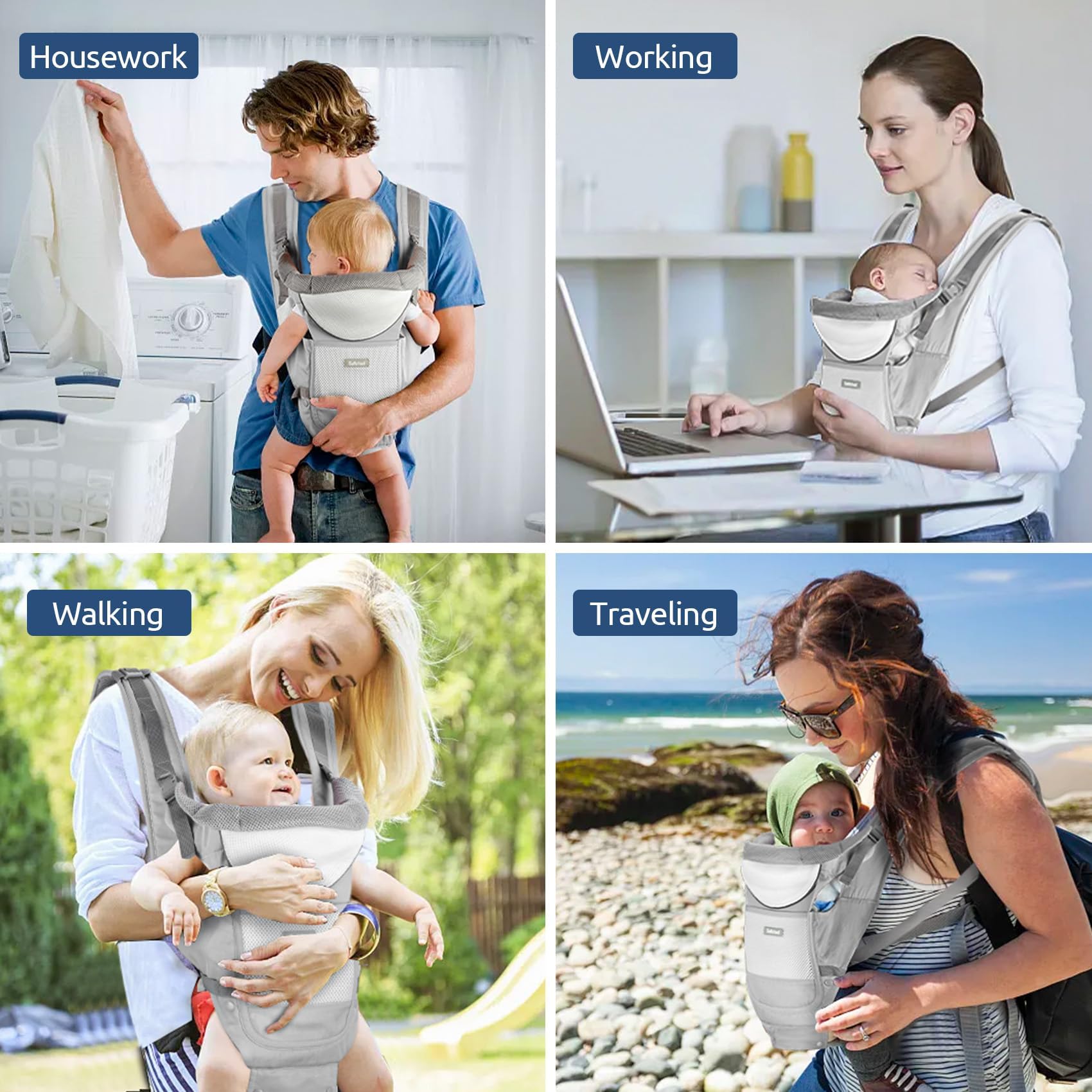 Safotad storage pockets offer convenient space for essentials during outings.