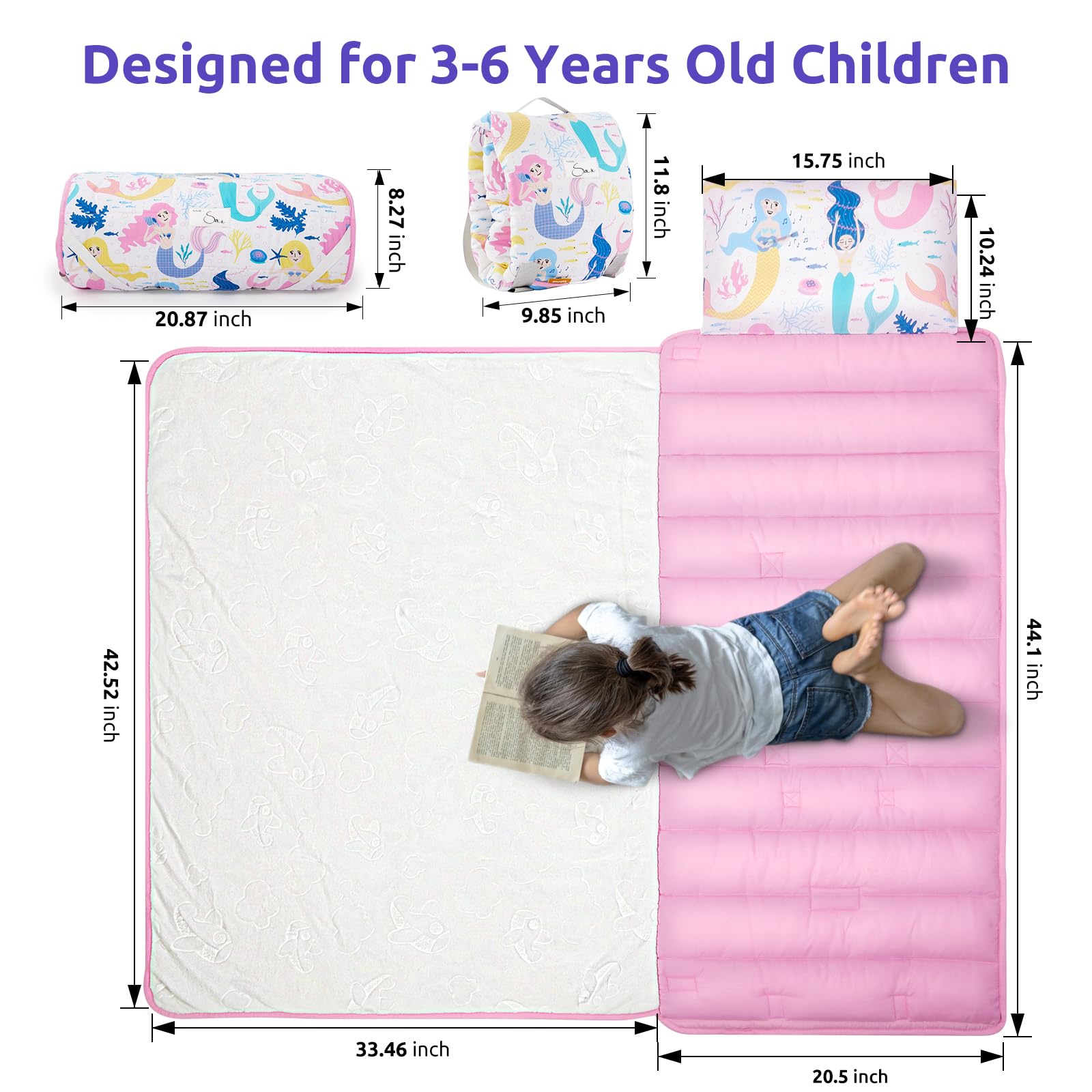 Safotad nap mat built-in carrying handles for easy transport