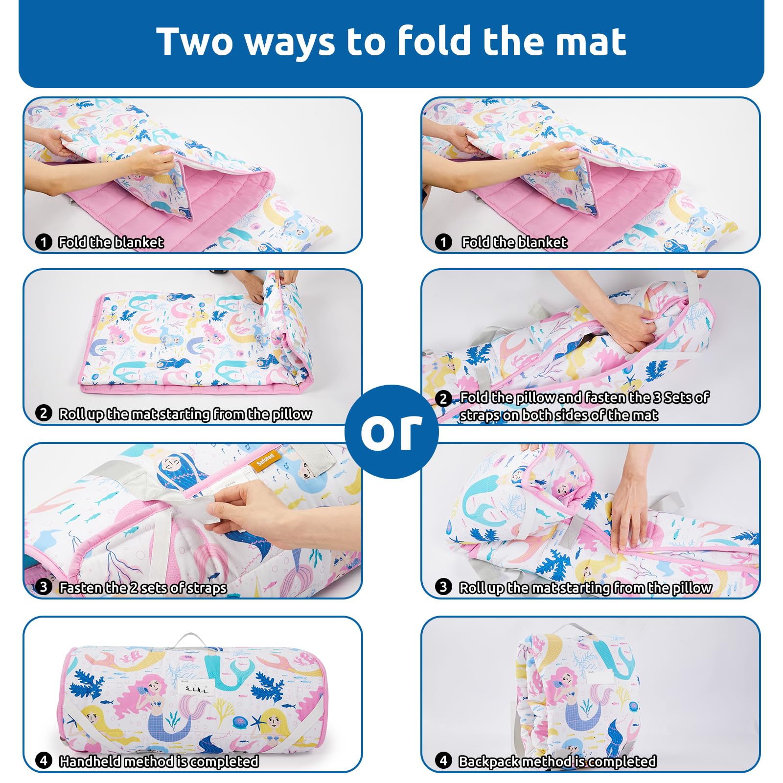 Safotad nap mat pattern option adds fun visuals for kids