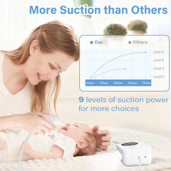 SAFVXOG night light on the nasal aspirator provides a soft glow