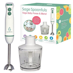 Sage Spoonfuls baby food maker front view for easy on-the-go meals.
