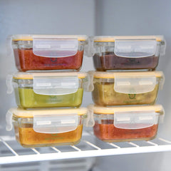 Sage Spoonfuls freezer-to-microwave safe glass containers for quick warmups
