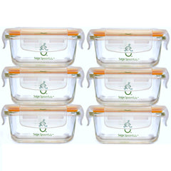 Sage Spoonfuls tough-glass tubs six-pack for safe storage